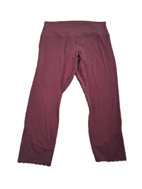 Lululemon Align Scalloped Hem High-Rise 23" Leggings Sz 14 Red Merlot W6BZ4S